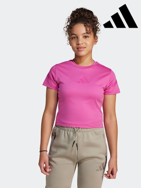 Roz - adidas Z.N.E. Tricou scurt pentru copii Fitted (AH5237) | 171 LEI
