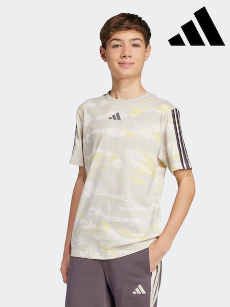adidas Grey Camo 100% Cotton T-Shirt (AH5262) | AED105