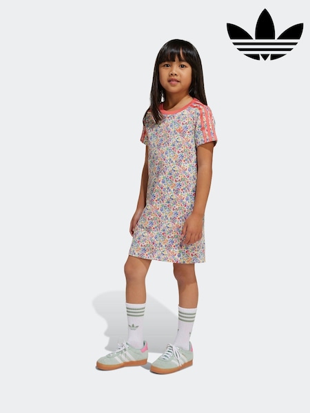 Білий - adidas originals Blue Floral Liberty London 100% Cotton T-shirt Dress (AH5272) | 1 682 грн