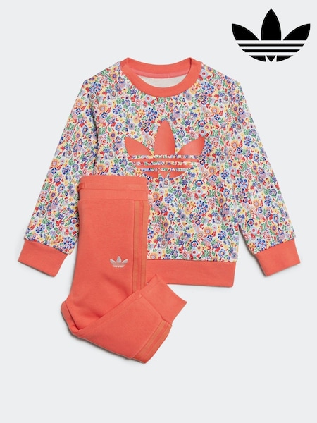 Белый - adidas originals Blue Floral Liberty London Crew Tracksuit (AH5321) | €46