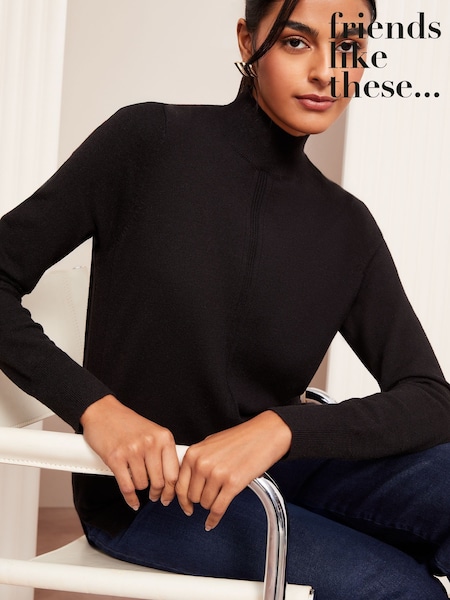 Friends Like These Black Longline Tunic Jumper (AH5358) | €35