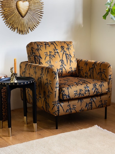 Rockett St George Black Bamboo on Golden Glow Velvet The Edie Accent Chair (AH5415) | €549