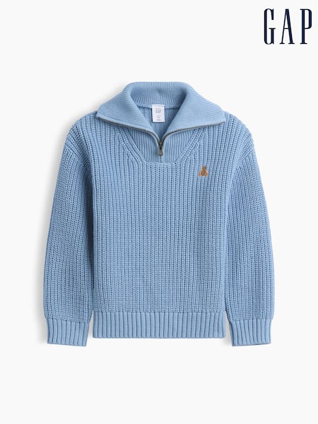 Blå - Gap Quarter-zip Jumper (6mths-5yrs)