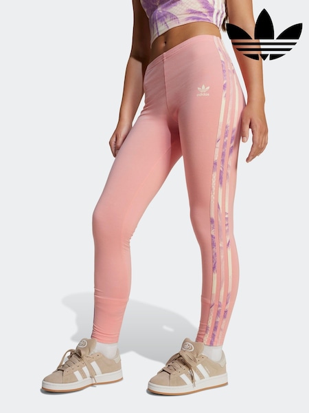adidas originals Pink Printed 3 Stripe Leggings (AH5442) | €33