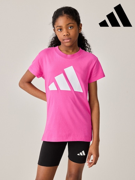 adidas Pink Big Logo 100% Cotton T-Shirt (AH5459) | R$ 130