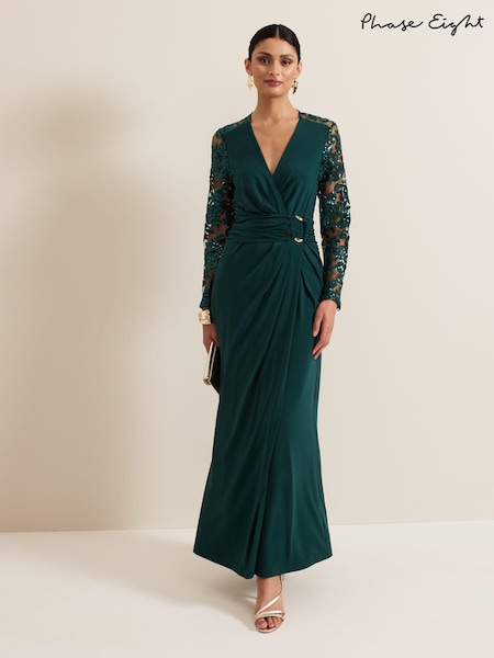 Phase Eight Green Ilona Sequin Maxi Dress (AH5532) | AED688