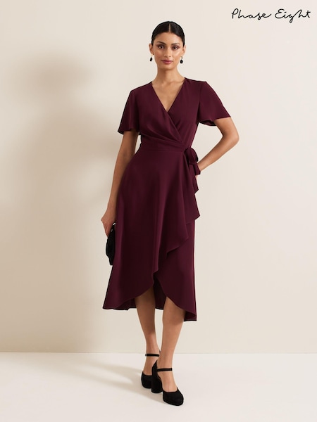 Phase Eight Red Petite Julissa Wrap Dress (AH5553) | ₪699