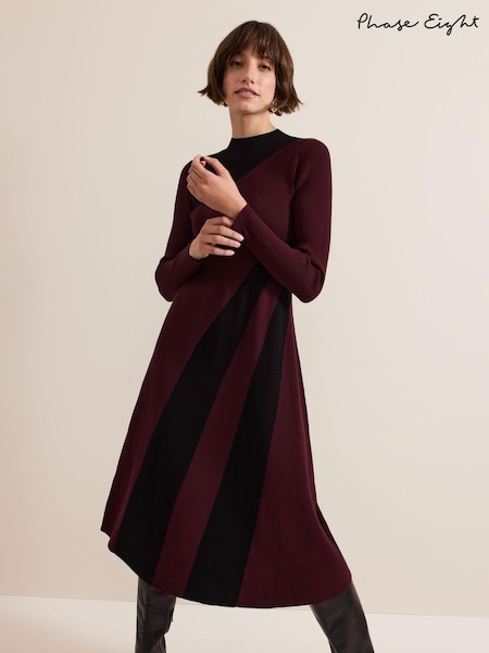 Phase Eight Red Julie Ribbed Fit And Flare Midi Dress (AH5558) | €72