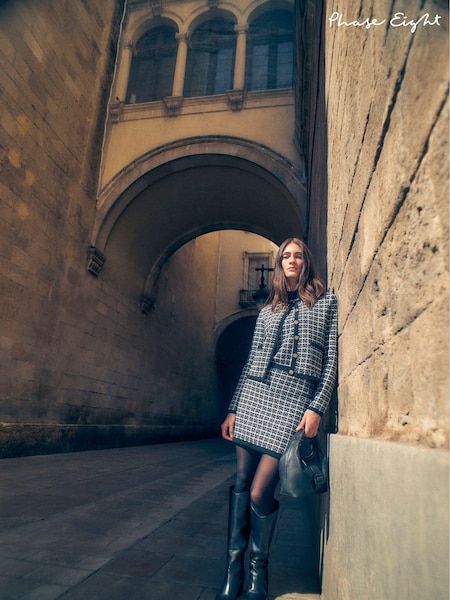 Phase Eight Black Tiffany Metallised Fibre Check Cardigan (AH5579) | €70