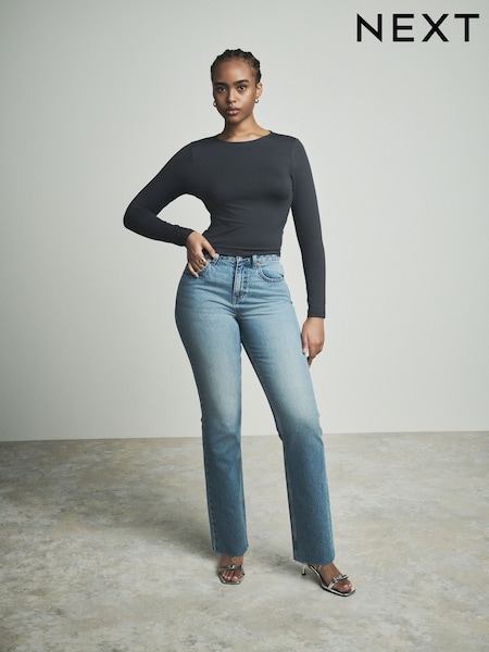 Dark Blue Hourglass Straight Leg 100% Cotton Jeans (AH5586) | €31