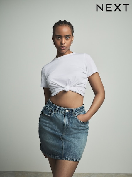 Mid Blue Hourglass Mini Skirt (AH5591) | 919 UAH