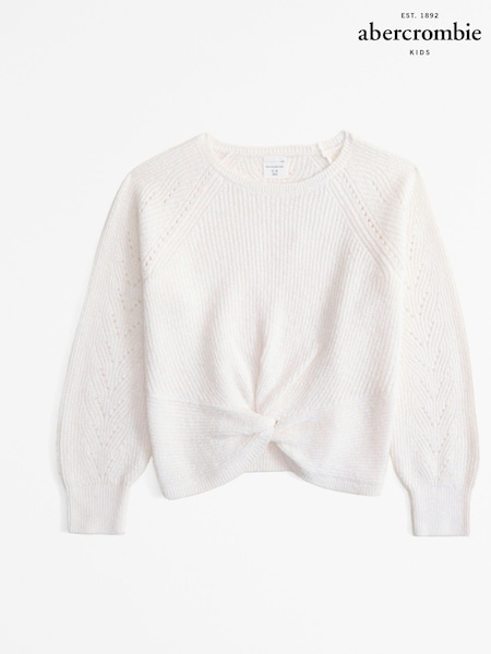 Gri - Abercrombie & Fitch Twist Front Mânecă lungă Pulover (AH5771) | 139 LEI - 147 LEI