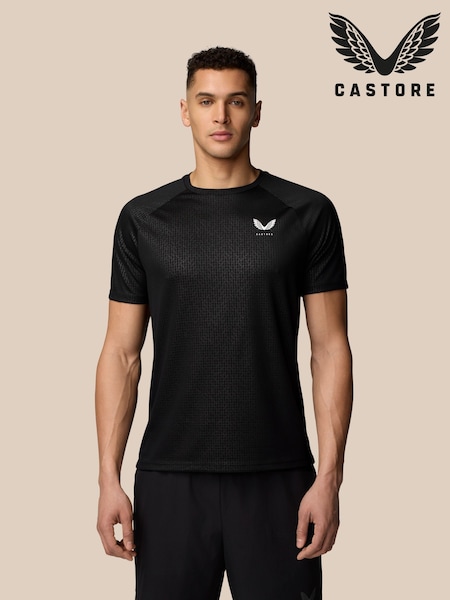 Castore Black AOP Short Sleeve T-Shirt (AH5787) | 158 QAR