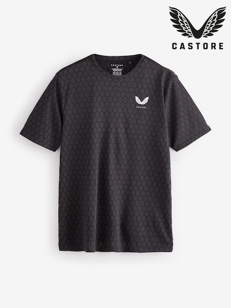 Castore Black Engineered Knit Short Sleeve T-Shirt (AH5797) | AED245