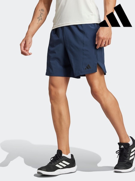 adidas Blue Designed For Training Workout Shorts (AH5828) | R$ 345