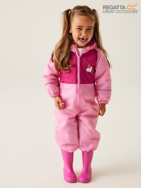 Regatta Pink Kids Mudplay III Waterproof Puddlesuit (AH5898) | €50