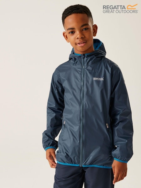 Albastru - Regatta Kids Lever II Waterproof Packaway Jacket (AH5954) | 191 LEI