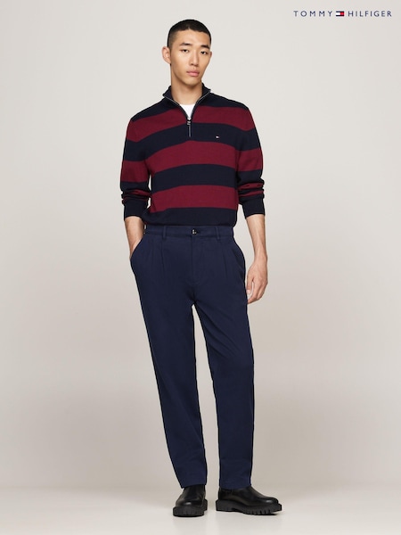 Tommy Hilfiger Blue Greenwich Brushed Twill Trousers (AH6029) | AED437