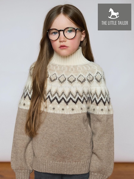 The Little Tailor Kids Diamond Fairisle Pattern Knitted Christmas Jumper (AH6045) | €28