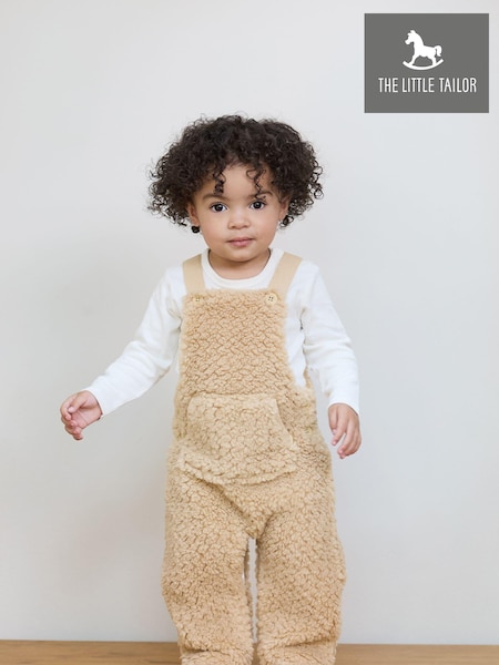 The Little Tailor Baby Chunky Sherpa Fleece Dungarees and Bodysuit Set (AH6059) | AED186