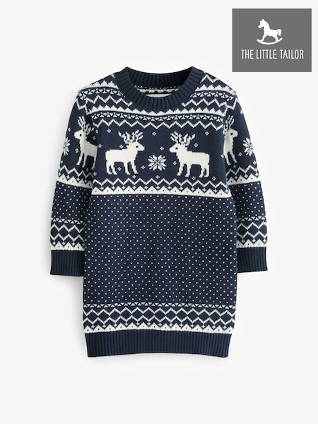 The Little Tailor Kids Christmas Reindeer Fairisle Pattern Dress (AH6061) | €40 - €45