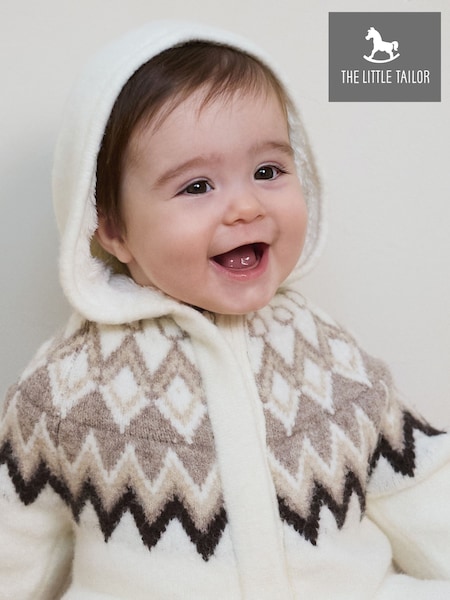 Crème - The Little Tailor Baby Soft Knitted Lined Christmas Pramsuit (AH6068) | € 63