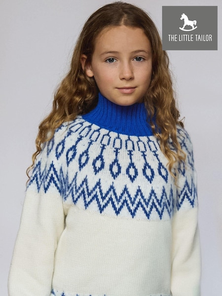 The Little Tailor Kids Diamond Fairisle Pattern Knitted Christmas Jumper (AH6070) | €22