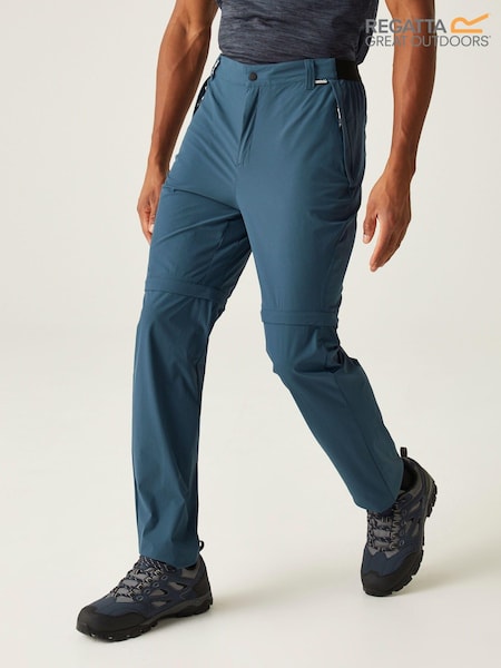 Regatta Blue Mens Travel Light Zip Off Packaway Trousers (AH6199) | €76