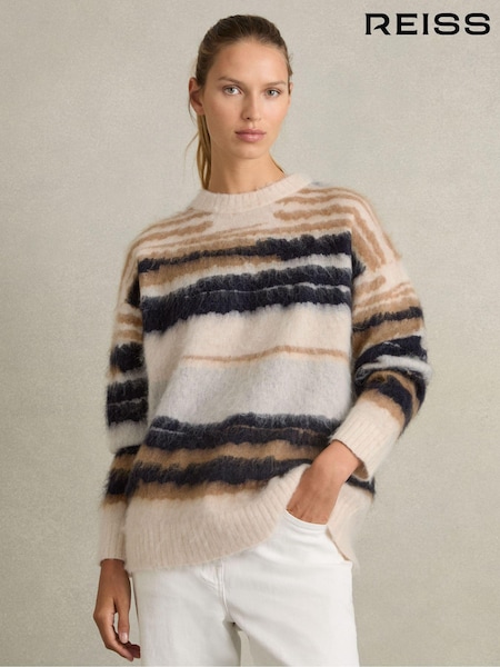 Reiss Emily Striped Crew-neck Jumper With Mohair (AH6342) | 1,386 LEI