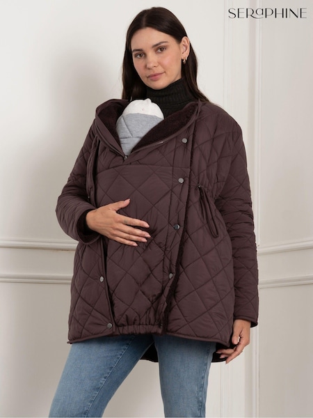 Seraphine Maternity Borg Line Reversible Brown Jacket (AH6369) | €197
