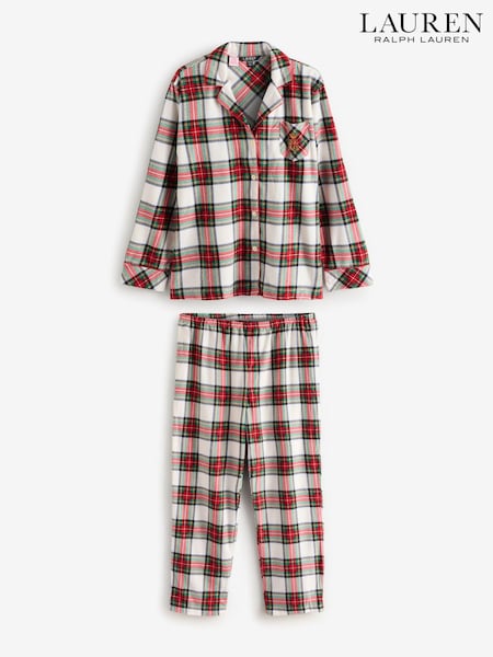 Lauren Ralph Lauren Cream Gifting Brushed Twill Notch Collar Pajamas (AH6428) | ‏412 ر.ق.