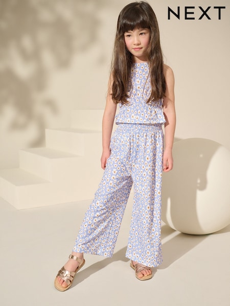 Flieder/Violett geblümt - Set aus Oberteil und Hose mit weitem Bein (3-16J.) (AH6450) | 23 € - 33 €