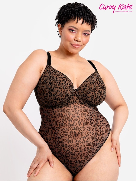 Curvy Kate Leopard Print Cool Cat Plunge Body (AH6457) | €48