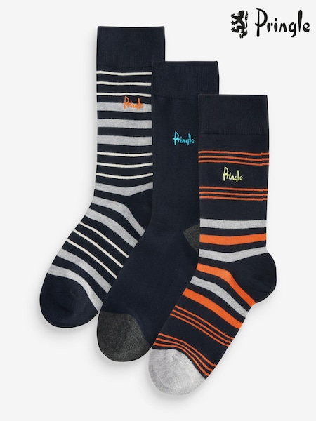 Pringle Blue Fashion Multi Stripe Crew Socks 3 pack (AH6503) | €8.50