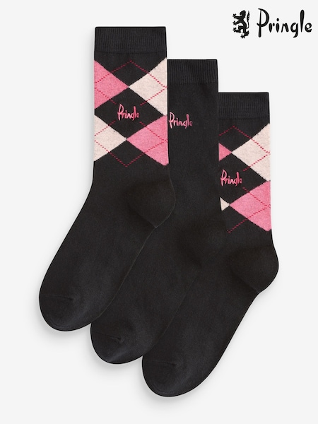 Pringle Black Classic Argyle Christmas Gift Box 3 pack (AH6520) | €16