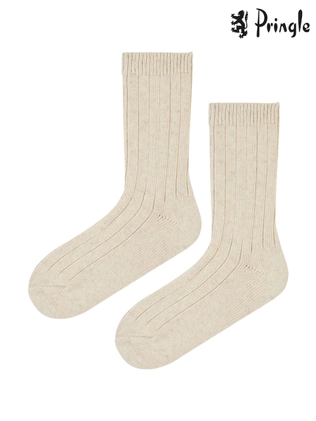 Pringle Natural Classic Rib Recycled Wool Boot Socks 2 pack (AH6537) | €11.50