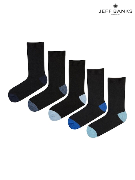 Jeff Banks Black Chunky Knit Boot Socks 5 Pack (AH6551) | AED43