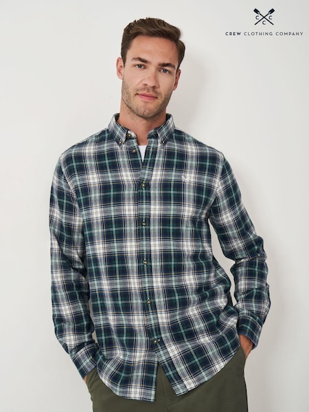 Crew Clothing Blue Miller Check 100% Cotton Flannel Shirt (AH6566) | €83