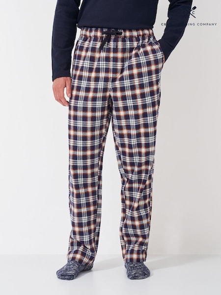 Crew Clothing Blue Flannel Lounge 100% Cotton Trousers (AH6636) | R$ 485