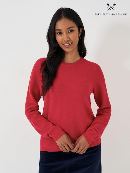 Crew Clothing Company Red Lightweight Merino Wool Blend Jumper (AH6643) | €50