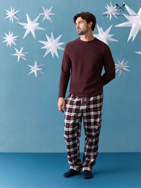 Crew Clothing Red Flannel Lounge 100% Cotton Trousers (AH6656) | R$ 485
