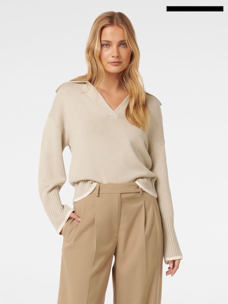 Forever New Natural Angelina Whipstitch Sweater (AH6713) | €41.50