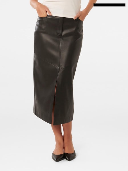 Forever New Black Elodie Vegan Leather Midaxi Skirt (AH6730) | €47