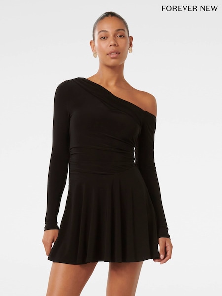 Forever New Black Mini Elise Jersey Twist Dress (AH6737) | €127