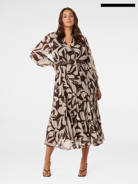 Forever New Saskia Curve Pleated Wrap Midi Dress (AH6745) | 459 LEI