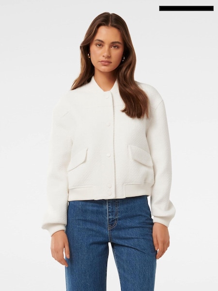 Forever New Cream Becks Boucle Bomber Jacket (AH6750) | €72