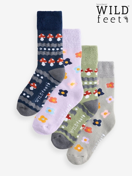 Wild Feet Green Fun Thermal Leisure Socks Pack 4 (AH6776) | €12