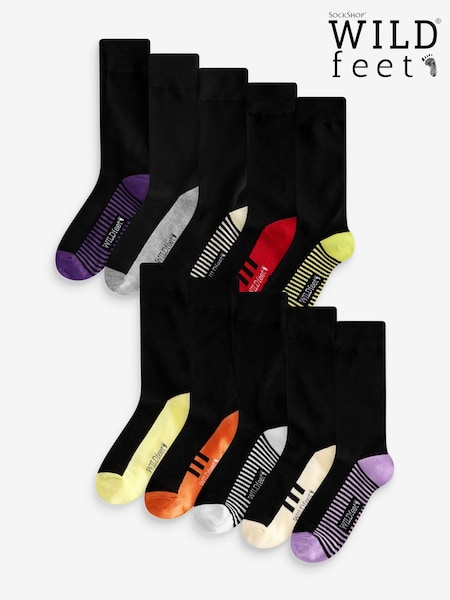 Wild Feet Black Fashion Sole Bamboo Socks (AH6780) | AED116