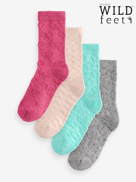 Wild Feet Embossed Cushion Socks (AH6781) | 66 LEI