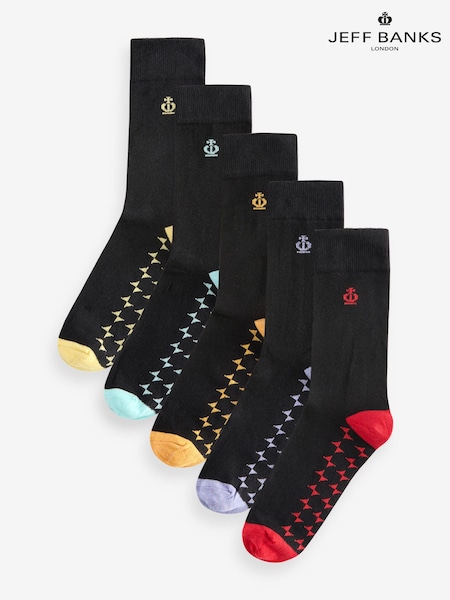Jeff Banks Fashion Sole Crew Socks 5 Pack (AH6789) | €22